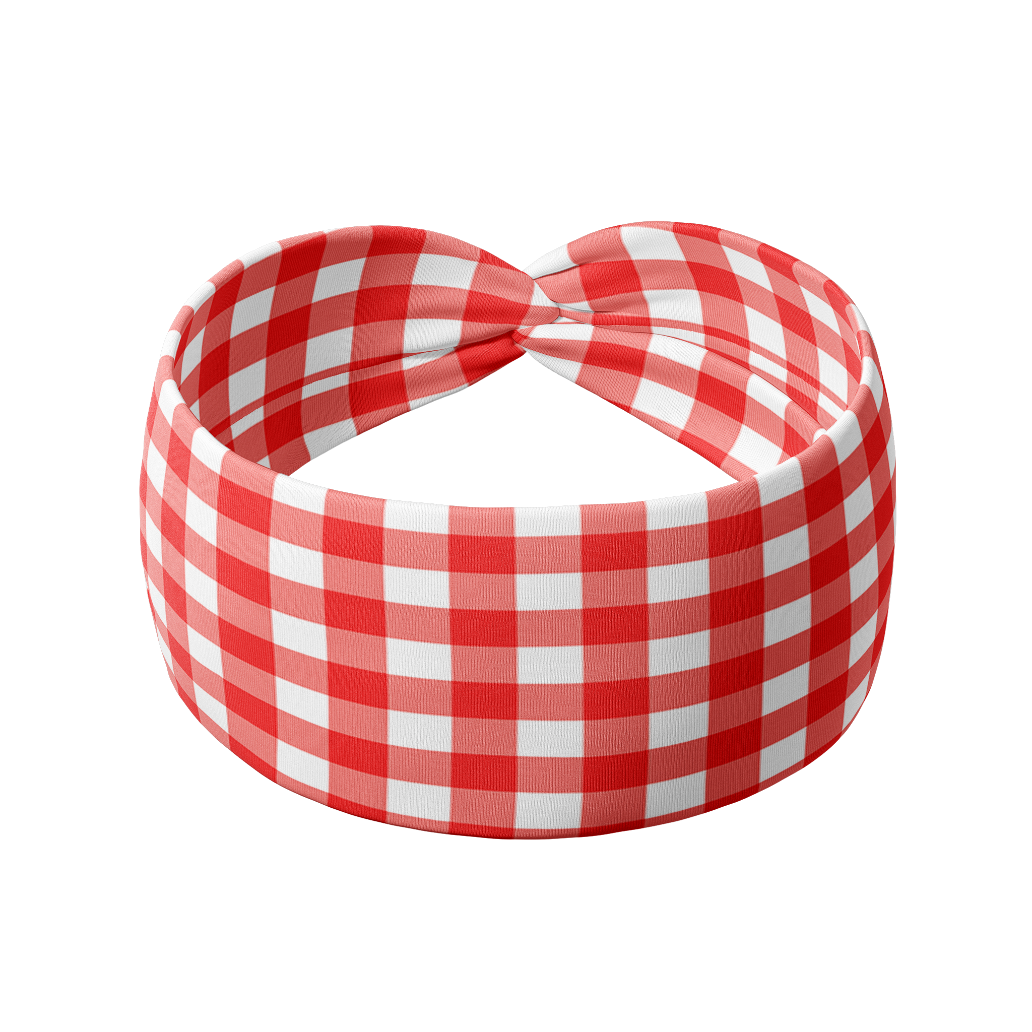 More Picnics, Please! headband featuring red and white gingham pattern, crafted from a buttery-soft, ultra-stretchy poly-knit blend, the most comfortable hair accessory ever.