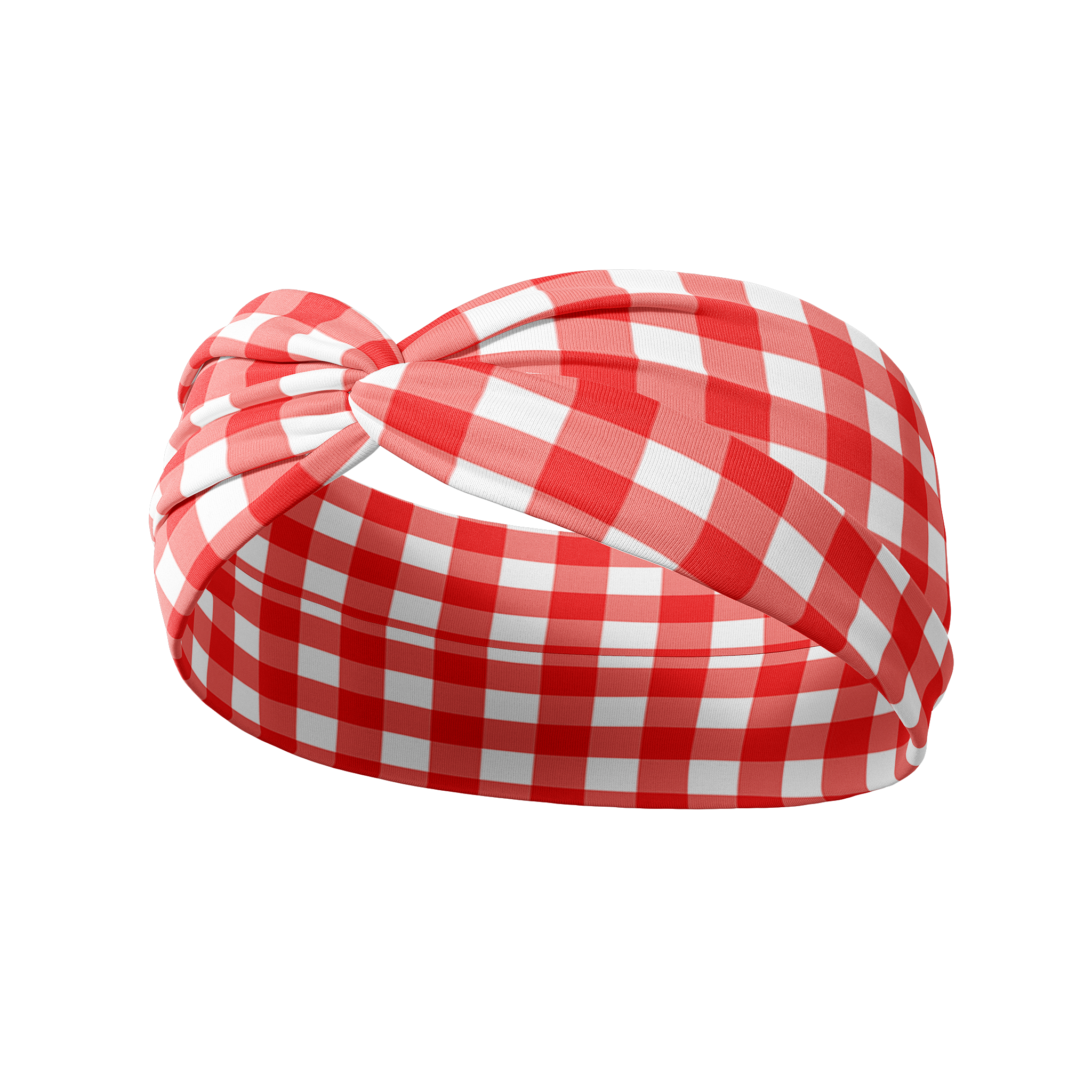 More Picnics, Please! headband featuring red and white gingham pattern, crafted from a buttery-soft, ultra-stretchy poly-knit blend, the most comfortable hair accessory ever.