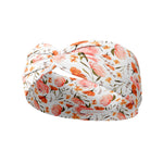 Flourish white headband featuring a detailed coral floral pattern, part of The Jen Hamilton Collection. Ultra-stretchy, non-slip, and versatile design for comfort and style.