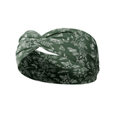 Arwen Floral headband featuring a deep forest band with white floral and butterfly design design, crafted from a buttery-soft, ultra-stretchy poly-knit blend, the most comfortable hair accessory ever.