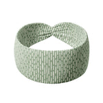 Beautifully Unconventional sage headband featuring a knot design; versatile 3-in-1 twist style from The Jen Hamilton Collection, offering comfort and functionality for various activities.