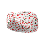 Life is Sweet white headband featuring small red cherries pattern, crafted from a buttery-soft, ultra-stretchy poly-knit blend, the most comfortable hair accessory ever.
