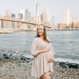 Woman wearing Unconditional headband from The Sarah Wallace Collection. Headband is versatile, non-slip, and sweat absorbent, perfect for various activities.