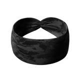 Black Mamba headband with knot, providing confidence and function. Versatile 3-in-1 twist style for any occasion. Sweat absorbent and non-slip.