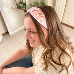 Woman confidently wearing the Hunny Bunny headband for easy hairstyles and functional wear.