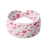 Just Here for the Free Gloves white headband featuring pink medical items like stethoscopes, bandages, syringes and hearts, crafted from a buttery-soft, ultra-stretchy poly-knit blend, the most comfortable hair accessory ever.