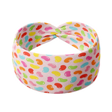 Don't Be Jelly headband with colorful jelly bean pattern, perfect for workouts, long shifts, and play days.