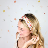 Woman confidently wearing the Don't Make Me Use My Teacher Voice headband, showcasing its comfortable 3-in-1 twist style.
