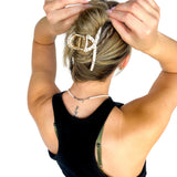 Hair claw clip in marbled white, clear, pink, multi or tortoise in a loop shape