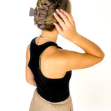 Hair claw clip in sage, mocha or black in zig zag shape