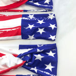 Adult women's white headband with American flag print