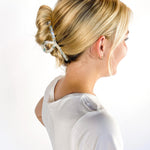 Hair claw clip in marbled white, clear, pink, multi or tortoise in a loop shape