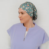 Millie Floral - Lilac Scrub Cap