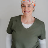 Pearl Floral - Lilac Scrub Cap