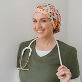 Pearl Floral - Lilac Scrub Cap