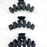 Hair claw clip in sage, mocha or black in zig zag shape