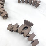 Hair claw clip in sage, mocha or black in zig zag shape