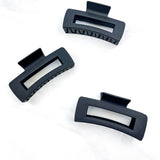 Hair claw clip in white, mocha or black in a rectangle shape