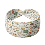 A white Petals and Pages headband featuring a book and floral print, designed for confidence and functionality. Lilac Market's Book Fairy headband offers a versatile 3-in-1 twist style, sweat-absorbent fabric, and a non-slip fit. Made in Springfield, MO.