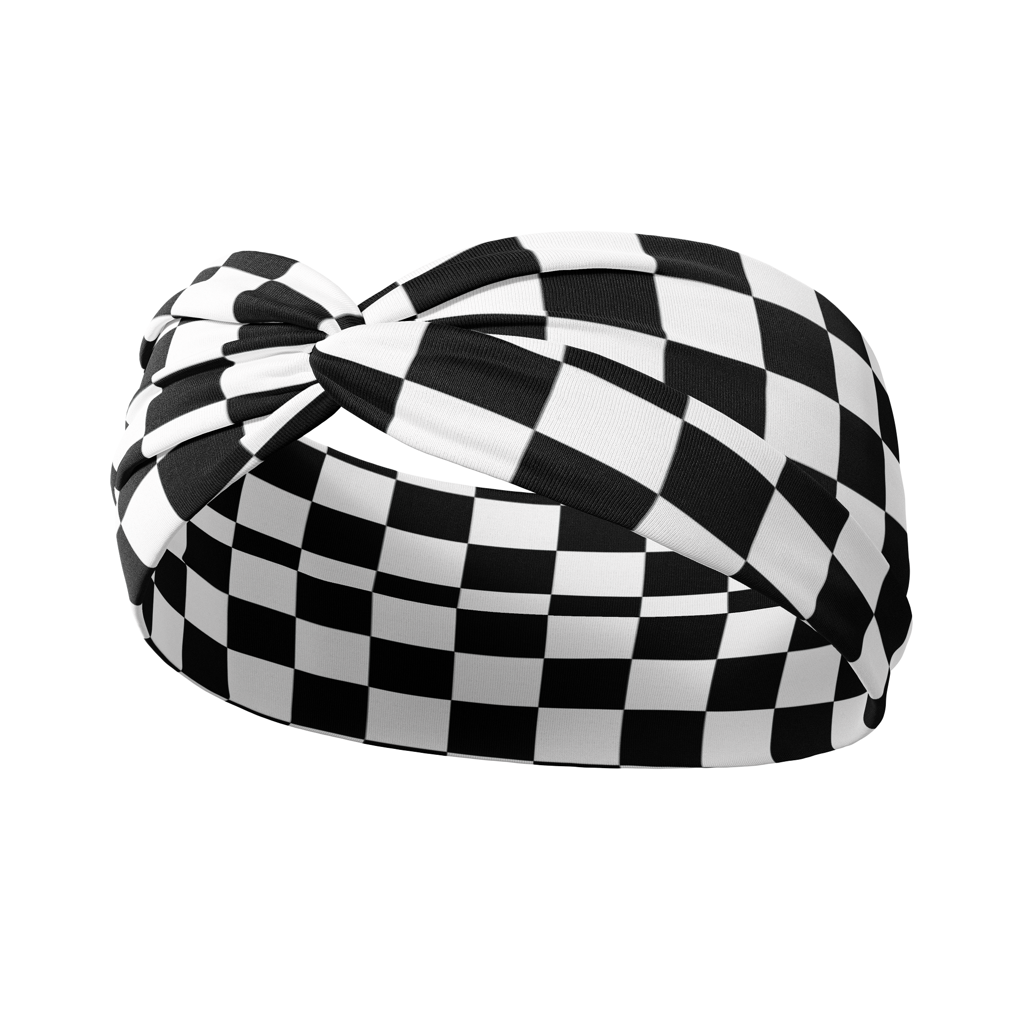 Adult women's black and white checkered headband