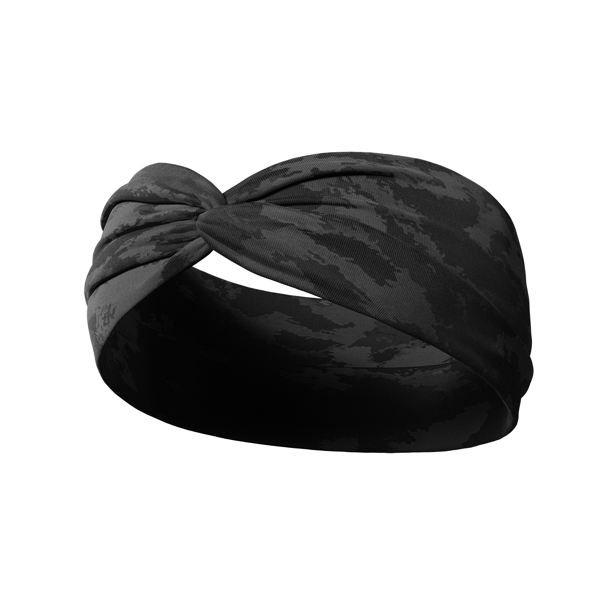 Black Mamba headband with knot, providing confidence and function. Versatile 3-in-1 twist style for any occasion. Sweat absorbent and non-slip.
