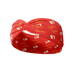 Taylor's Version headband with knot, providing confidence and function. Versatile 3-in-1 twist style for any occasion. Sweat absorbent and non-slip.