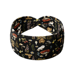 *LIMITED EDITION* Welcome to Herbology black headband featuring snowy owls, mythical creatures, mushrooms and forest plants, offers a versatile 3-in-1 twist style, non-slip, and machine washable for a long shift or tough workout.
