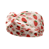 Adult women's light blush headband with pale pink and red strawberries