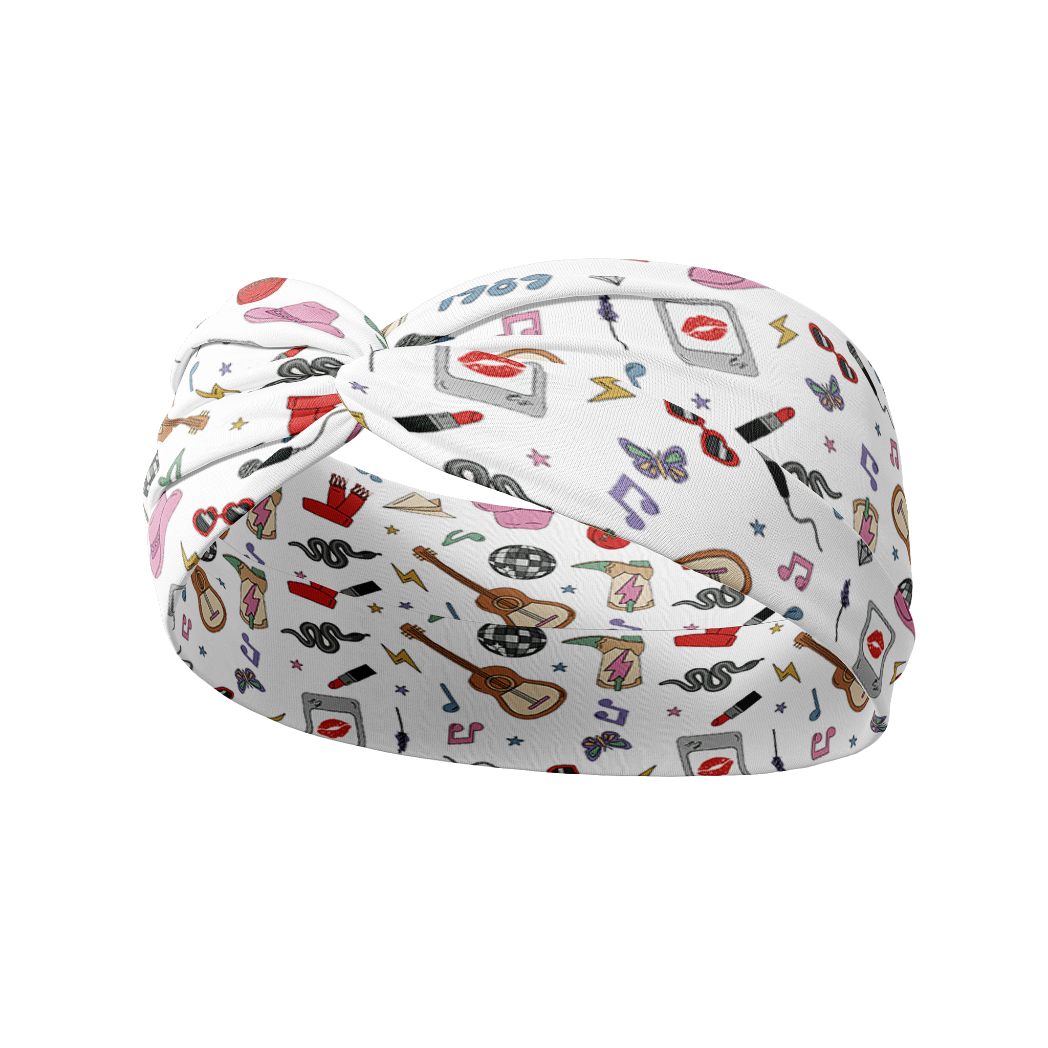 *LIMITED EDITION* Taylor's Version headband featuring cartoon designs of the 1989 Taylor Swift album, made from buttery-soft, ultra-stretchy poly-knit for versatile wear. Suitable for workouts or casual days.