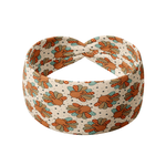 It's Giving Thanks headband features turkey motifs, offering a functional, non-slip design with a buttery-soft poly-knit blend, perfect for various activities.