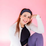 Adult women's black headband with gold star constellation print