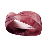 Adult women's dark rose pink and white tie dye headband