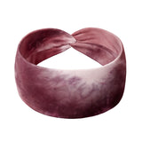 Adult women's dark rose pink and white tie dye headband