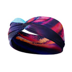 Adult women's blue, purple, grey, orange and pink acid wash headband