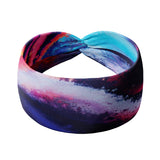Adult women's blue, purple, grey, orange and pink acid wash headband