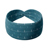 Adult women's teal headband with white EKG line print