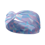 Adult women's headband with blue, violet and pink gradient triangles