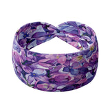 Adult women's headband with purple lilac floral print