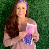 Adult women's headband with purple lilac floral print