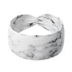 Adult women's white headband with grey marble print