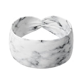 Adult women's white headband with grey marble print