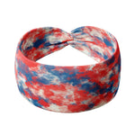 Adult women's red, white and blue tie dye headband