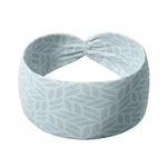 Adult women's light blue headband with blue leaves