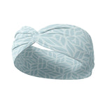 Adult women's light blue headband with blue leaves