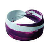 Adult women's dark purple and light blue acid wash headband
