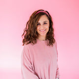 Adult women's dark rose pink and white tie dye headband