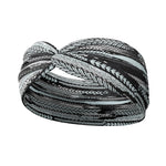 Adult women's white headband with black tire mark print