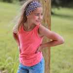 Child girl's 5 pack of headbands with a variety of different colors, patterns, new prints and retired prints in a mystery pack