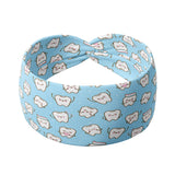 Adult women's light blue headband with cartoon tooth print