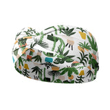 Adult women's white headband with medium potted various houseplants print